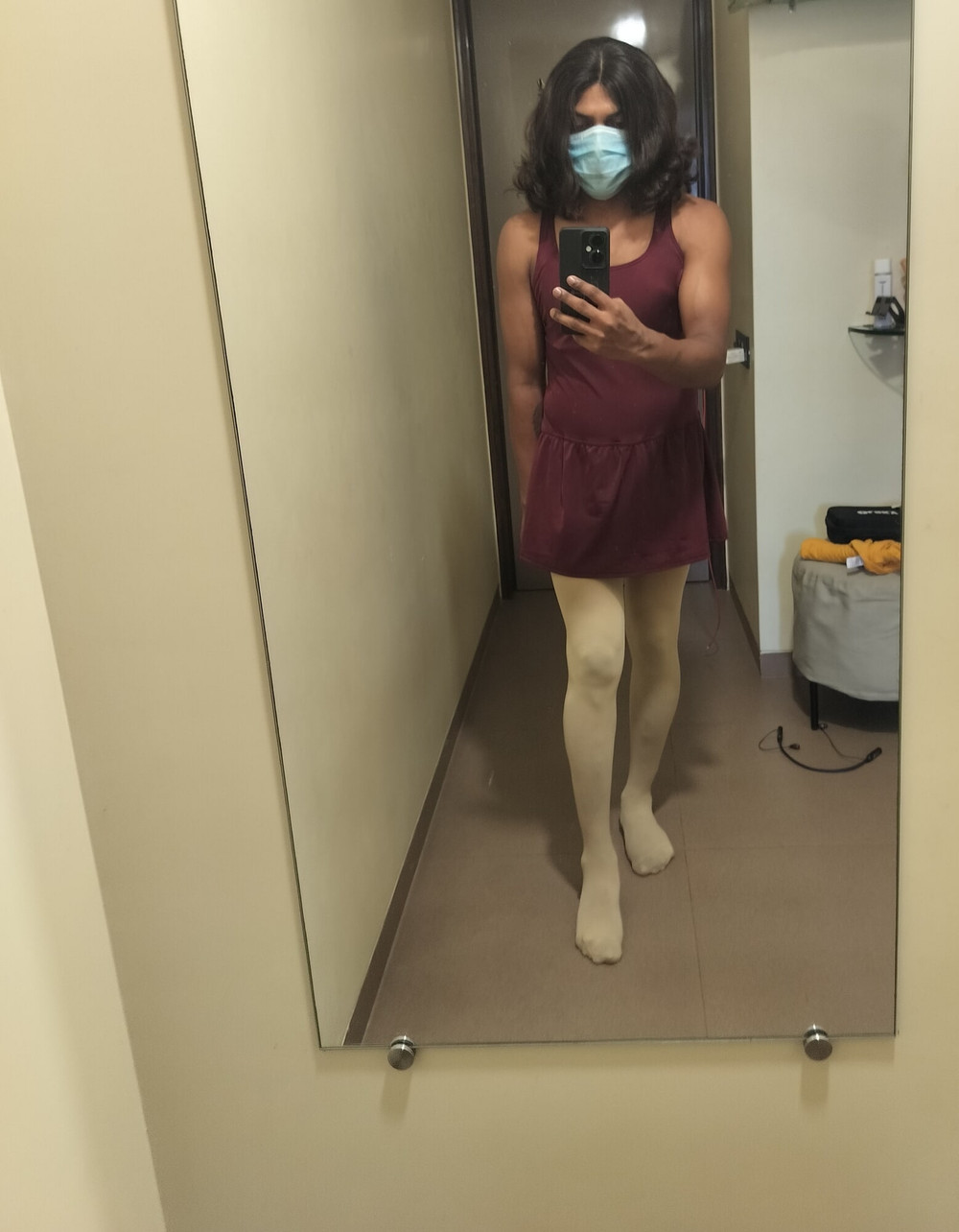 Sissy girl going to dance class in hot dress  #8