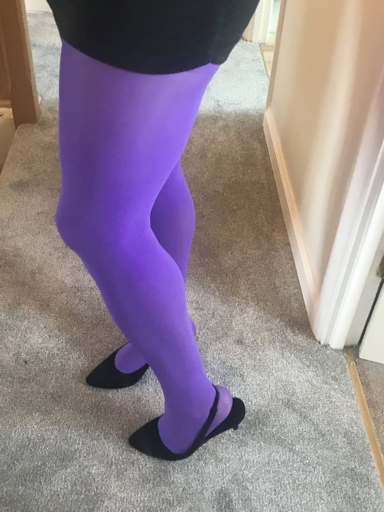 Wearing Purple tights pantyhose #55