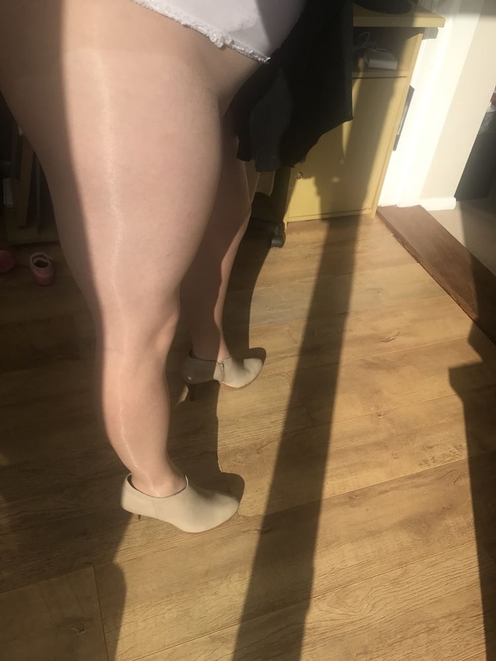 Tan pantyhose in the sun #18