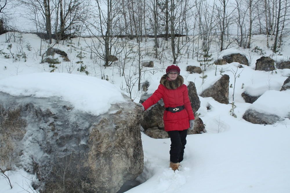 Naked on the Snow in Quarry #2