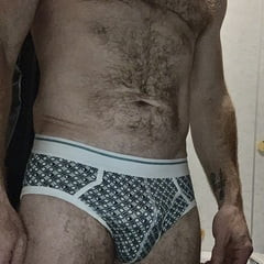 Task to pose in new underwear 