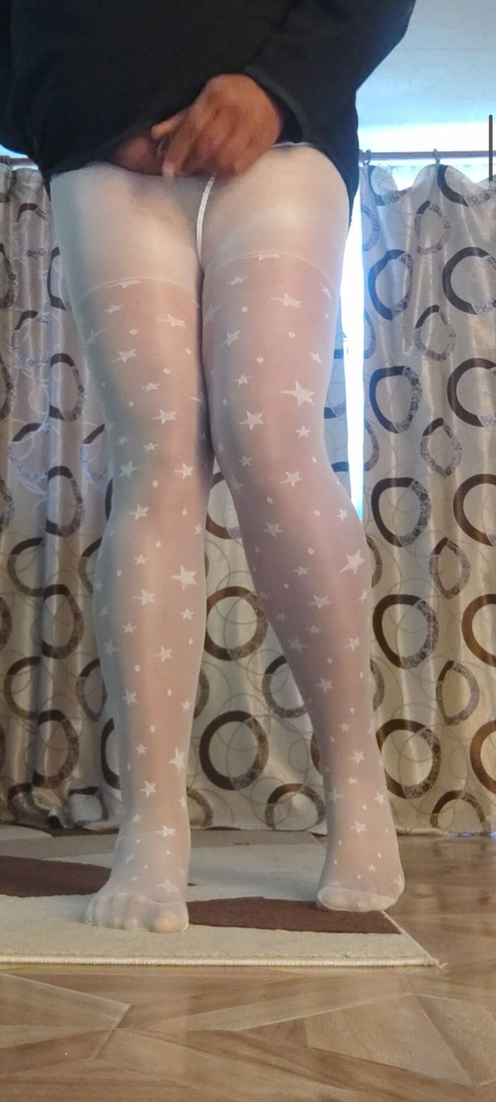 Teen white pantyhose with stars #28