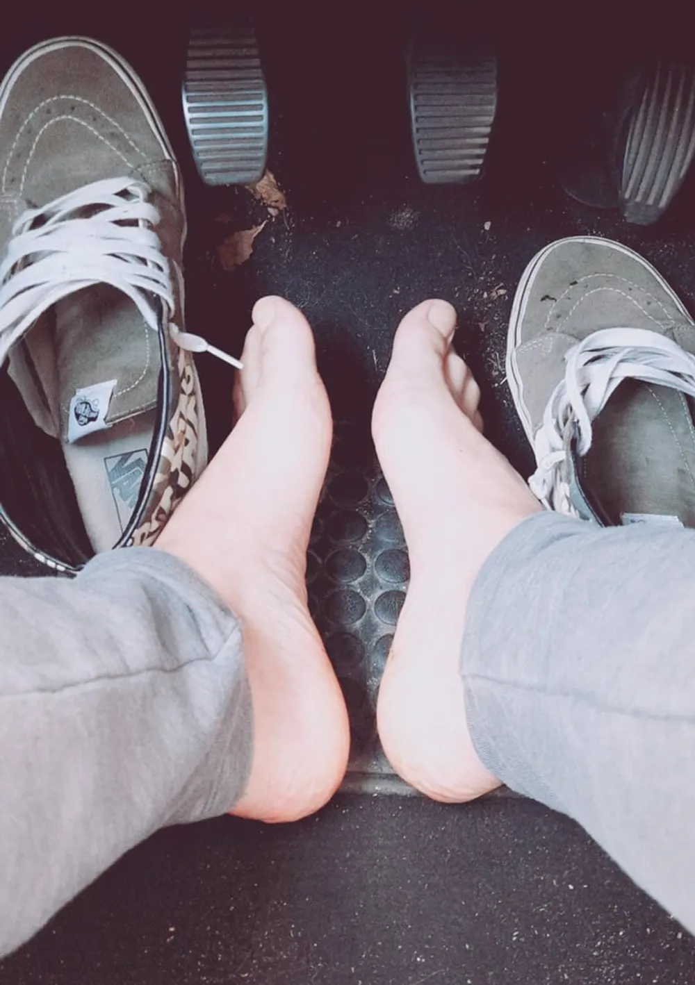 My feet in parking car #3