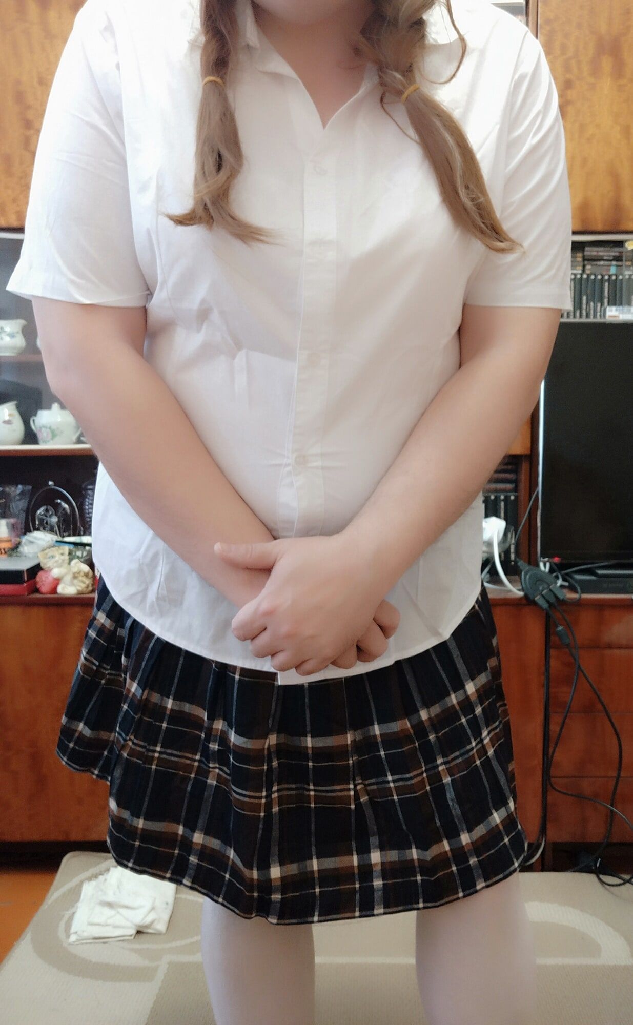 Sissy posing in school uniforms #4