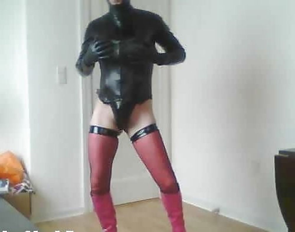 Latex and leather crossdresser #11