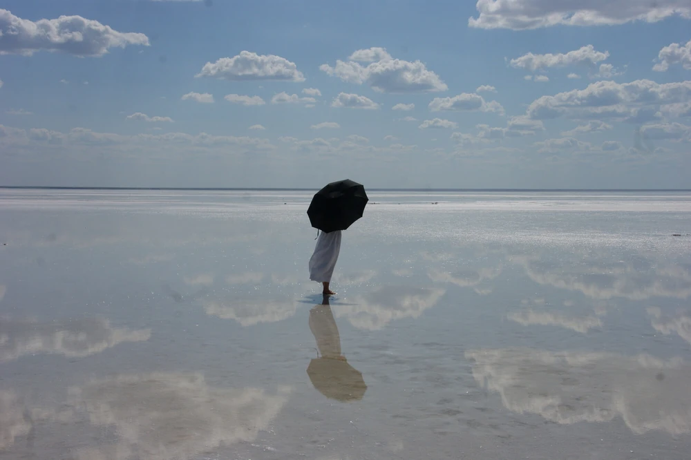 With Black umbrella on White Salt #5