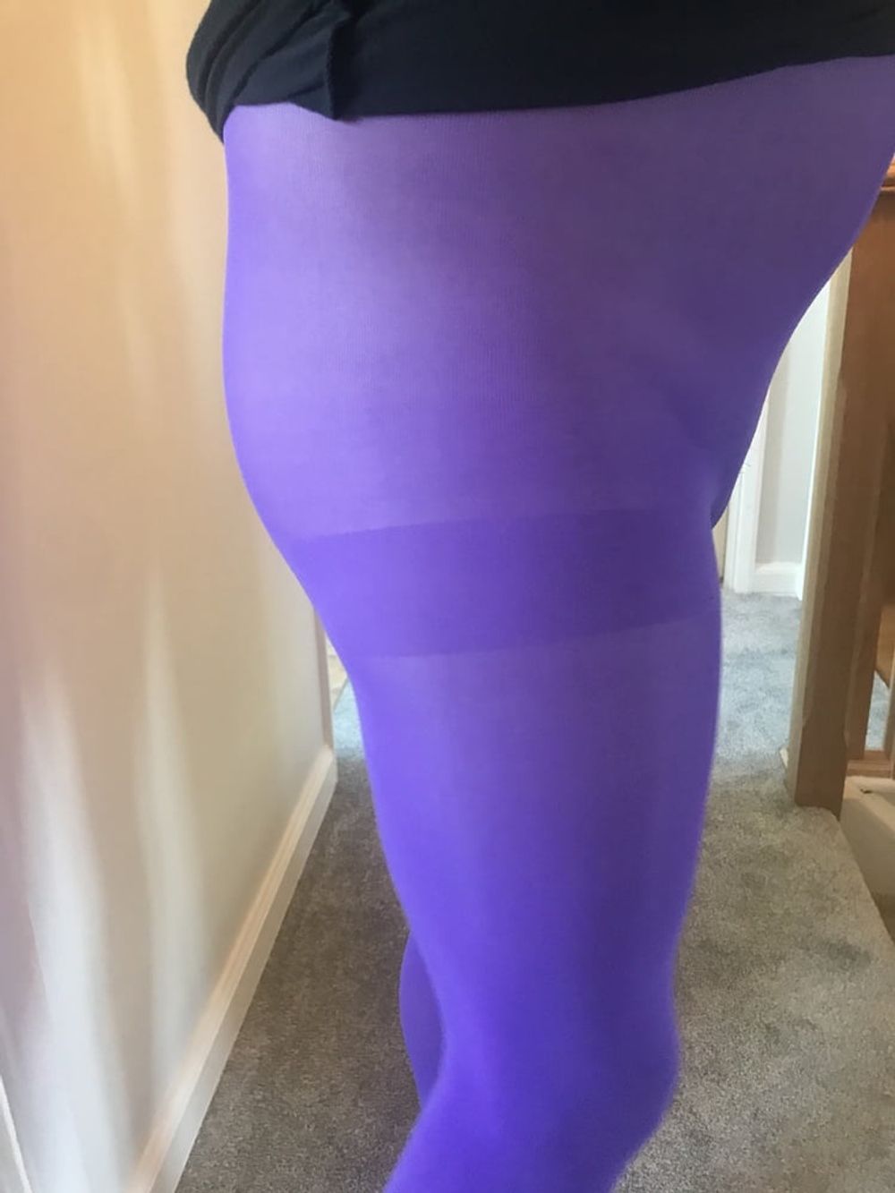 Wearing Purple tights pantyhose #10