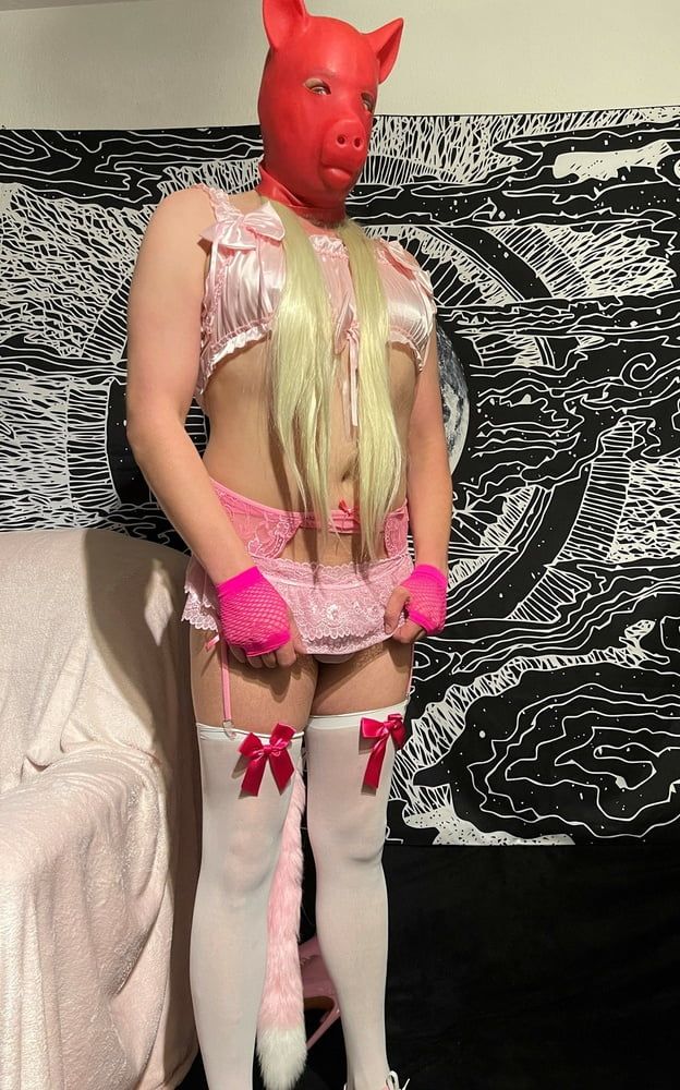 Sissy Wearing Ultra Tiny Cock Cage And Lingerie #9