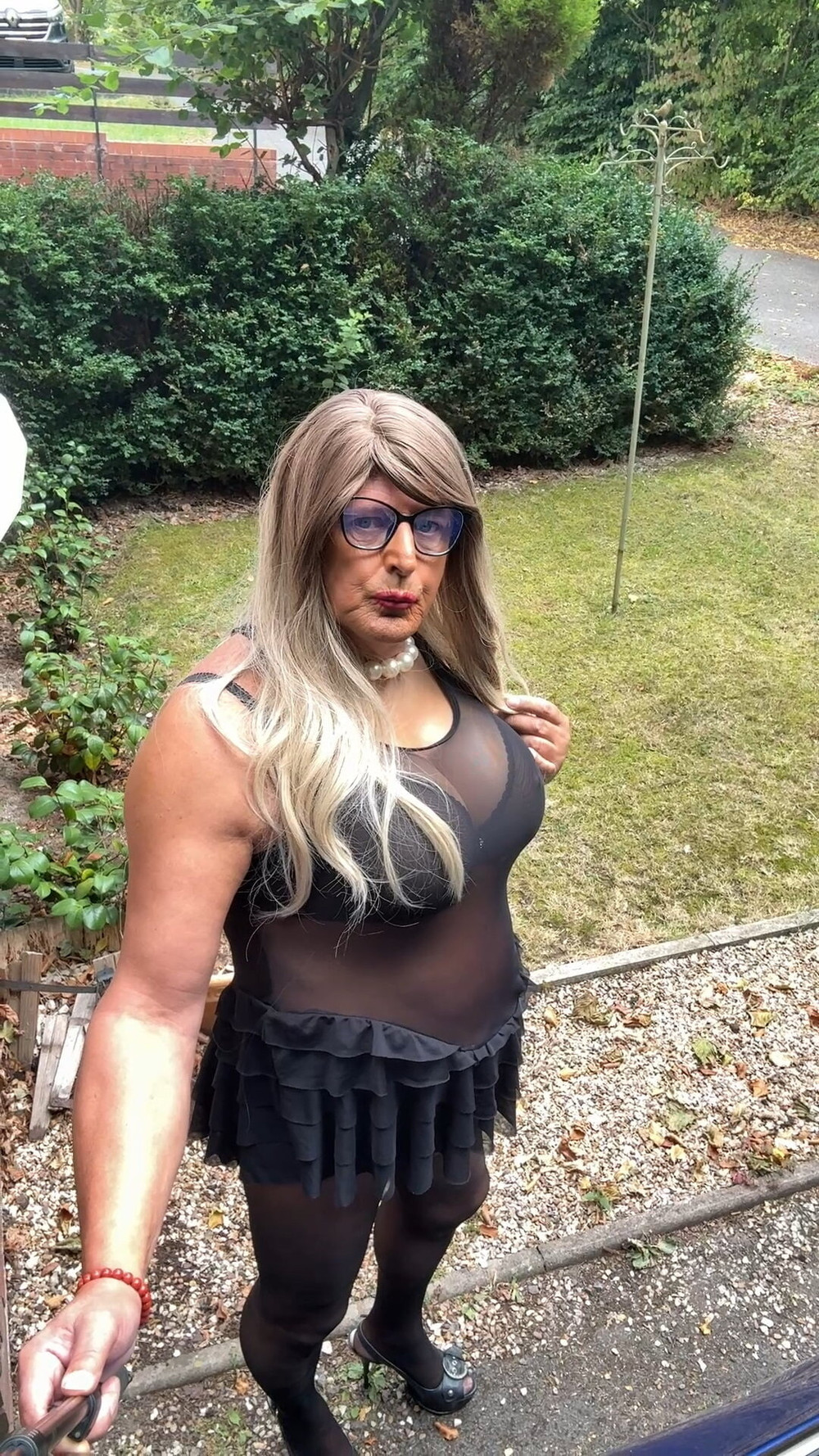 Sexy Crossdresser kellycd2022 in black seamless pantyhose  #22