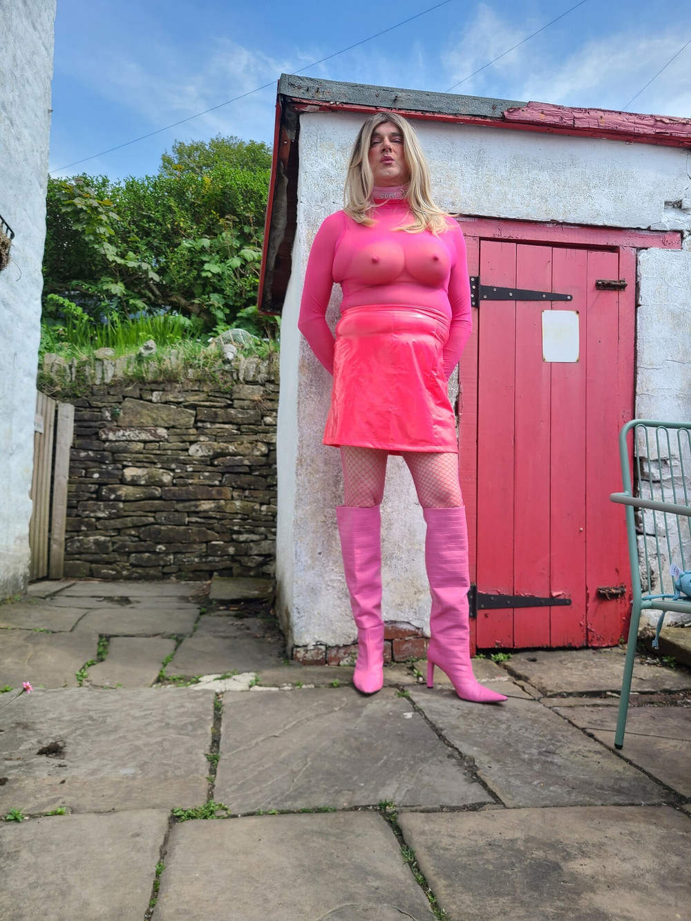 Sissy outdoors pretty in pink #3