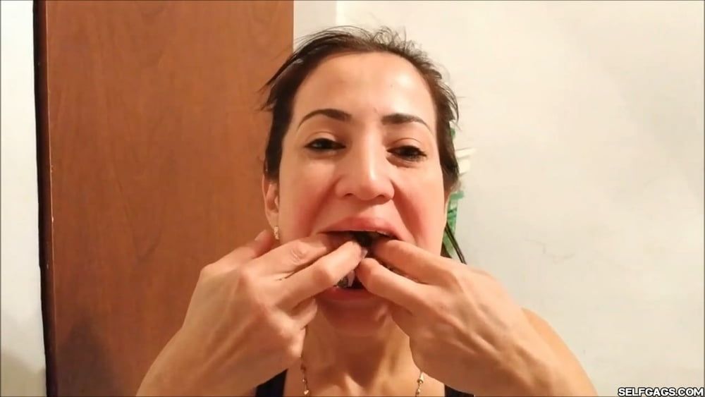 Self-Gagged Latina Mom With A Mouthful Of Socks - Selfgags #32