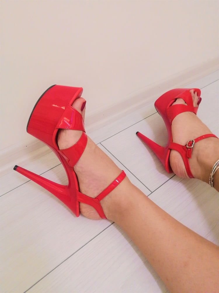 Red Platform Heels #14
