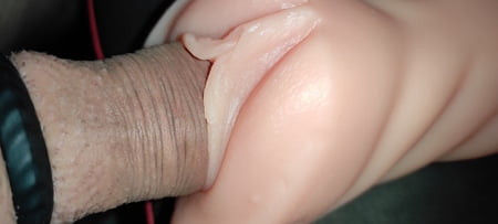 Hot cock in toy tight pussy!