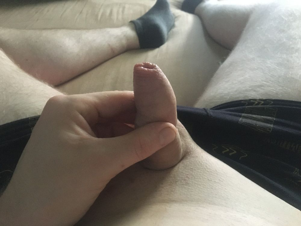 Shaved Dick With Cum Filled Balls Cockhead Foreskin Play #6