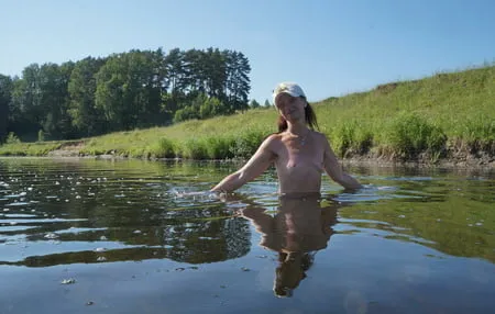 bathing in derzha river         