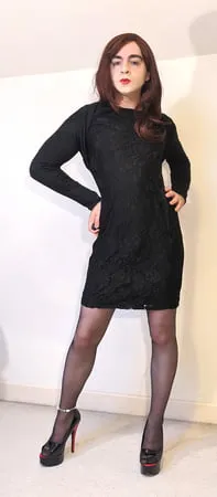 little black dress with a cummy mess juicy         