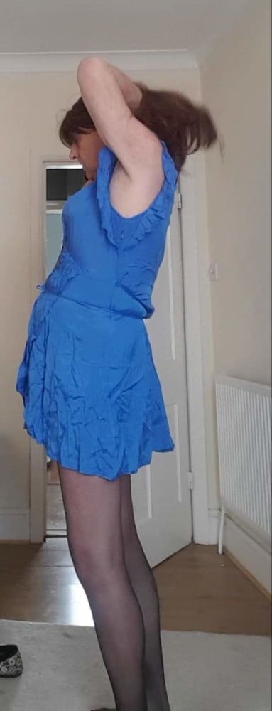 My blue satin dress #12