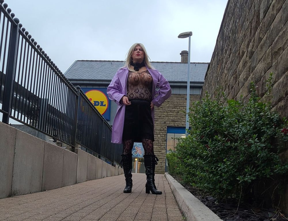 Sissy outdoors in Rawtenstall Lancashire #14