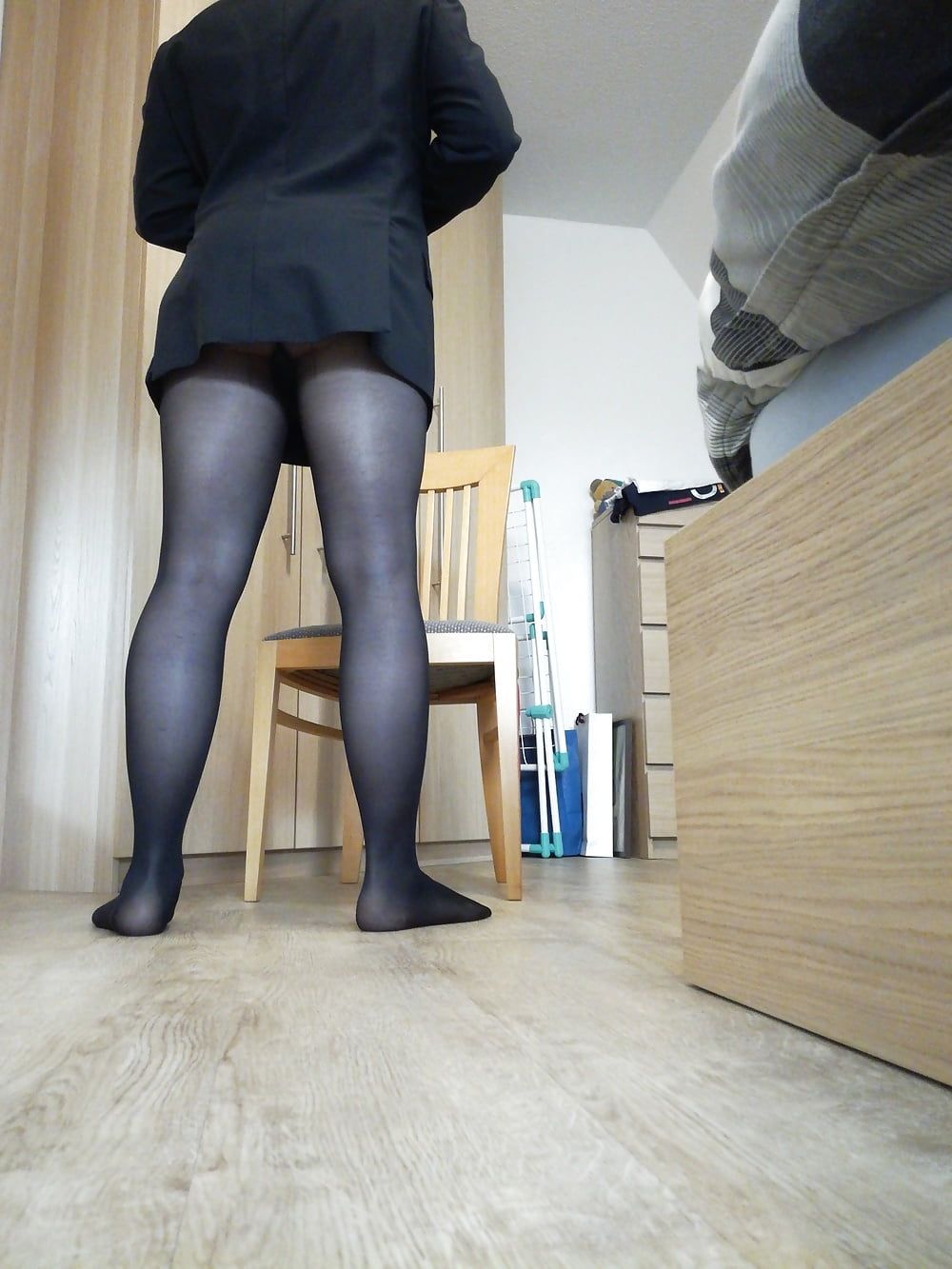 Wearing my black pantyhose again #39