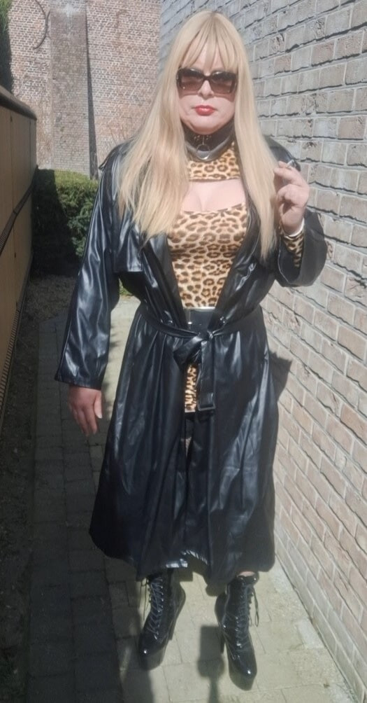 Smoking in black coat #24