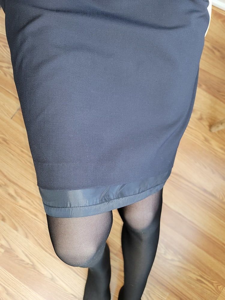Flight Attendant Skirt with Sliky lining and Pantyhose  #9