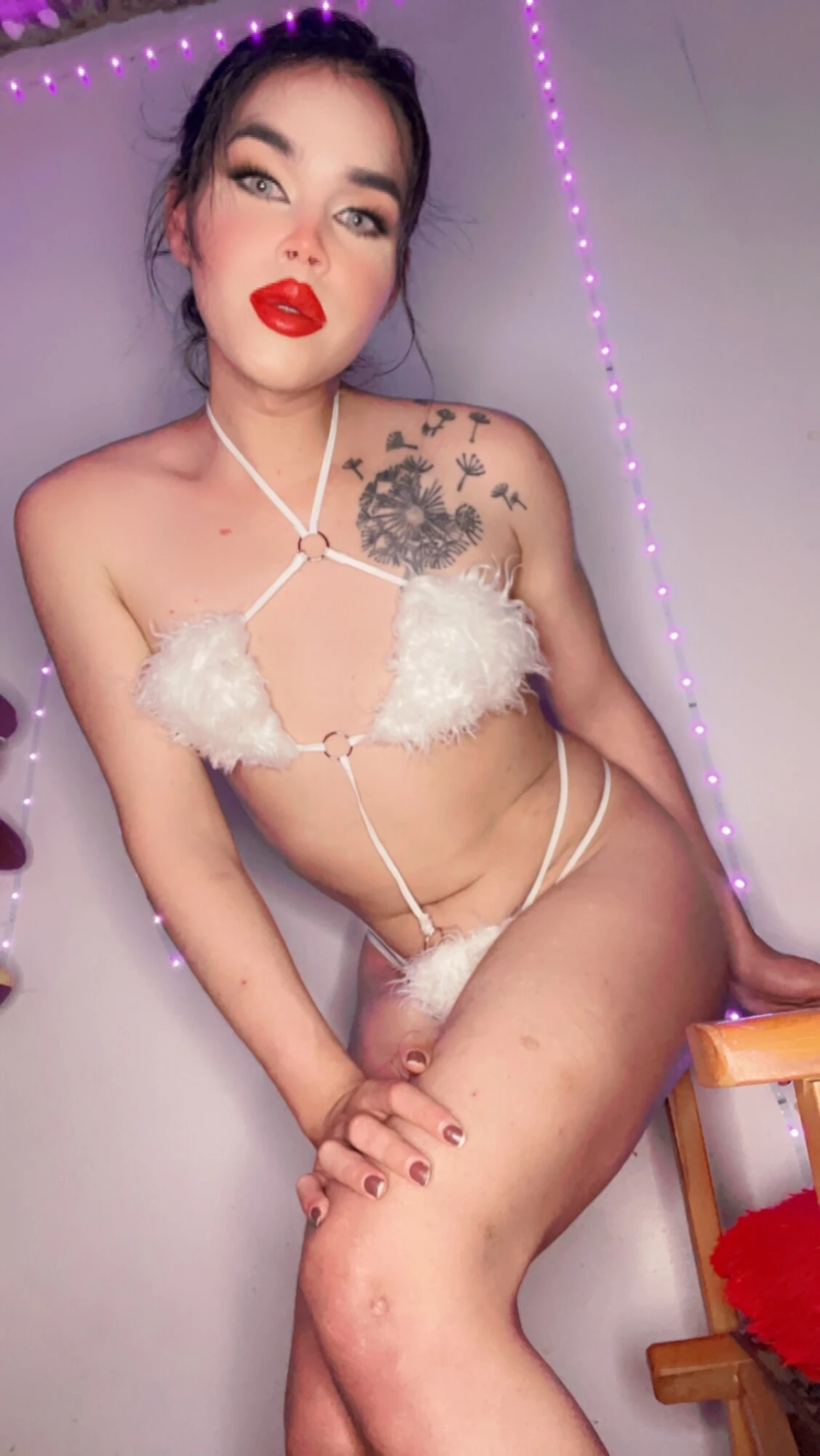 Sexy Trans Latina Wearing White Lingerie- Angel Stepsister #47