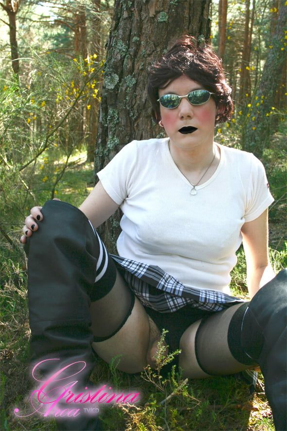 Sissy bitch exposed in the woods #13