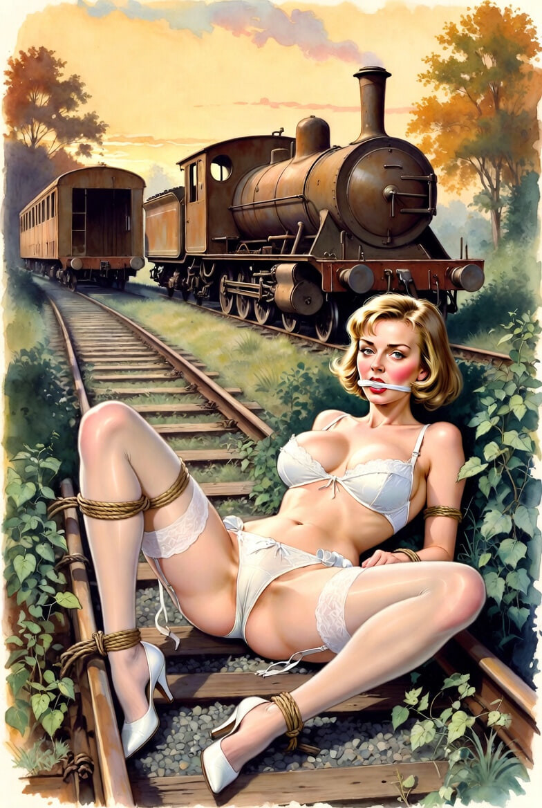 Pixwhores Experimental Enhanced: Stockings in the Railyard 1