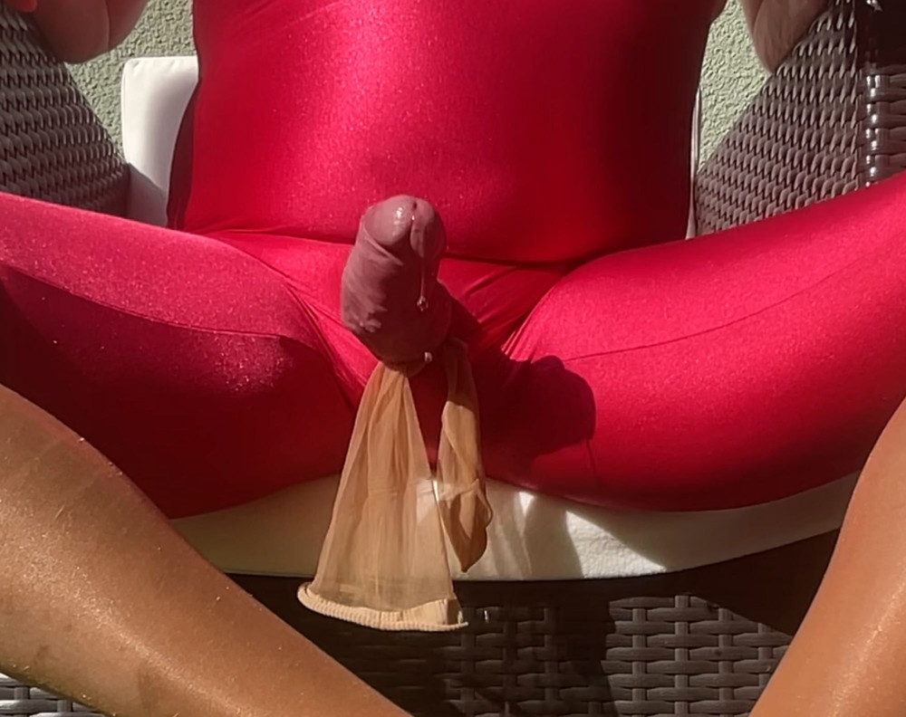 Big Dick Pantyhose Nylons Lycra High Heels Cumshot  #40