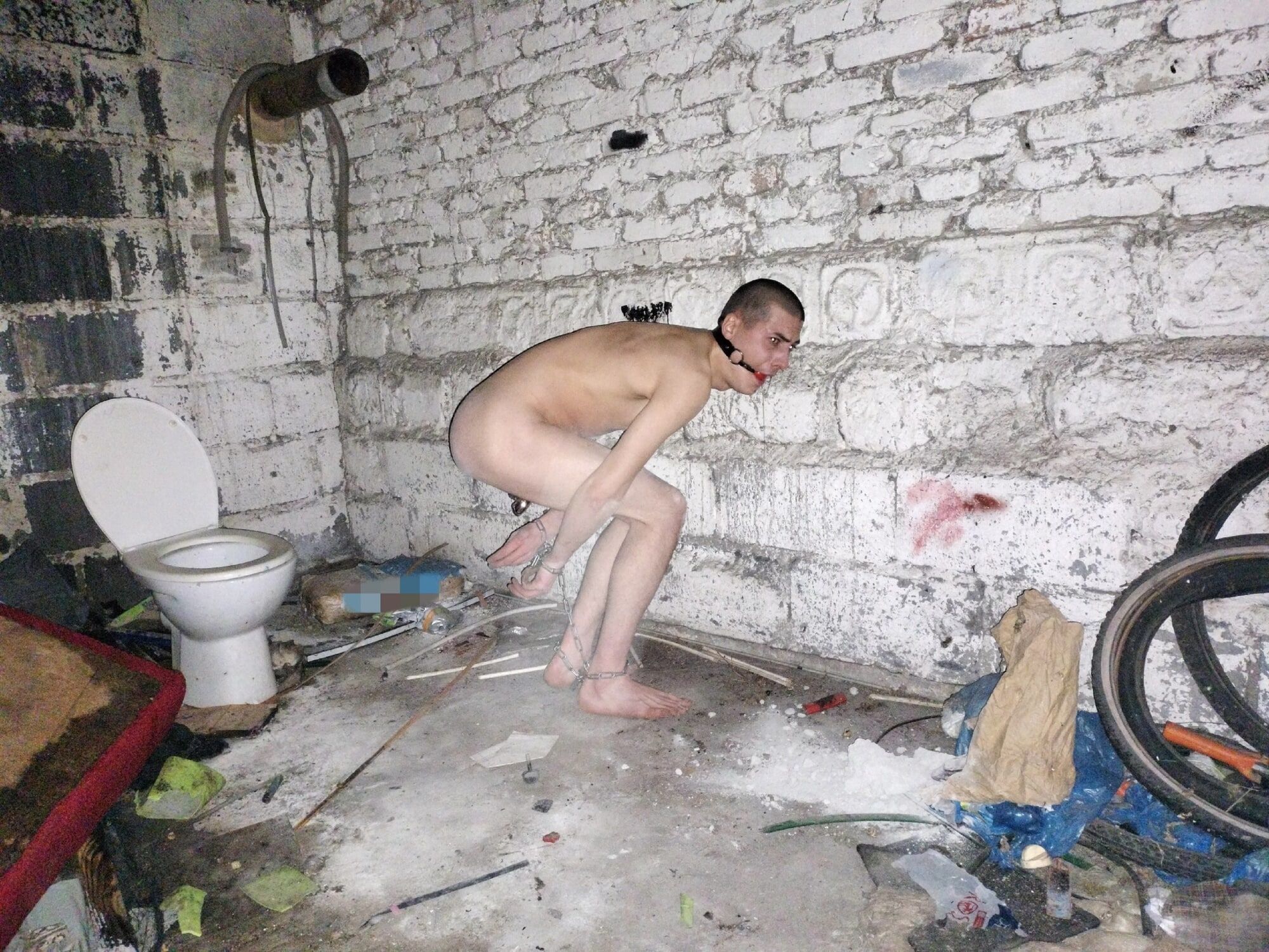 Young GAY slave in abandoned place 3 #10