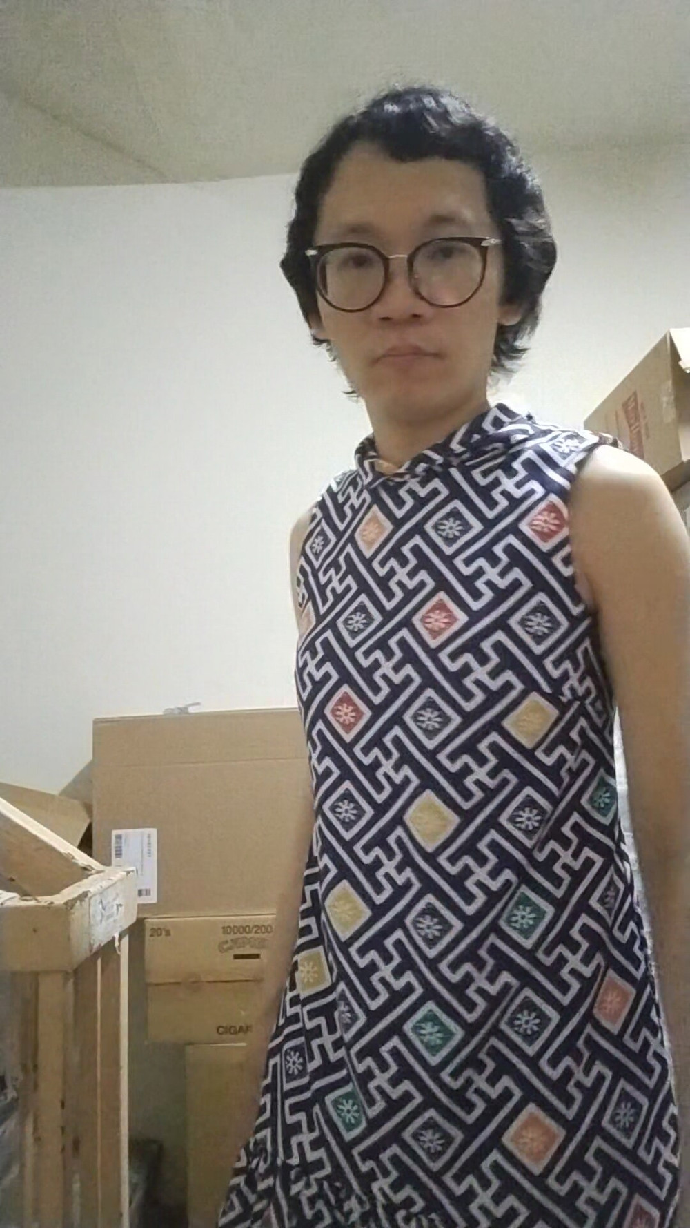 Secretly wearing office lady lingerie and dress. #15