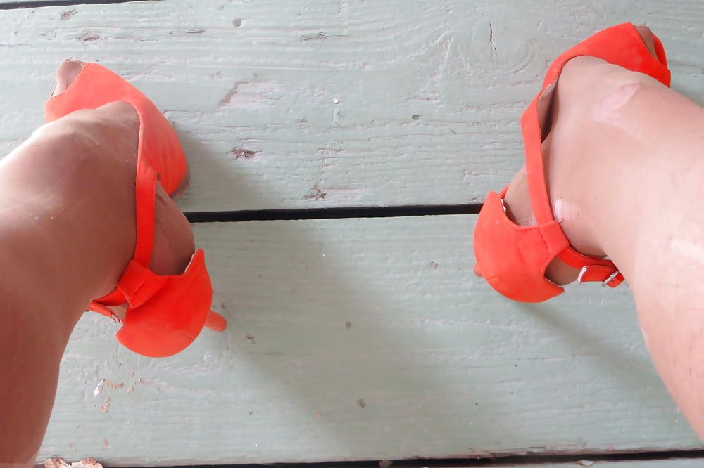 orange plattform heels #10