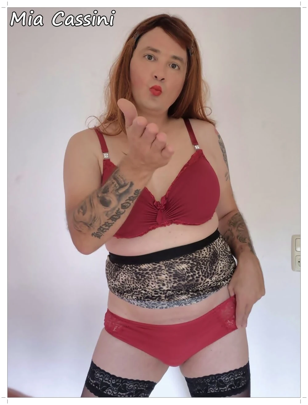 Red Lingerie and some Cum