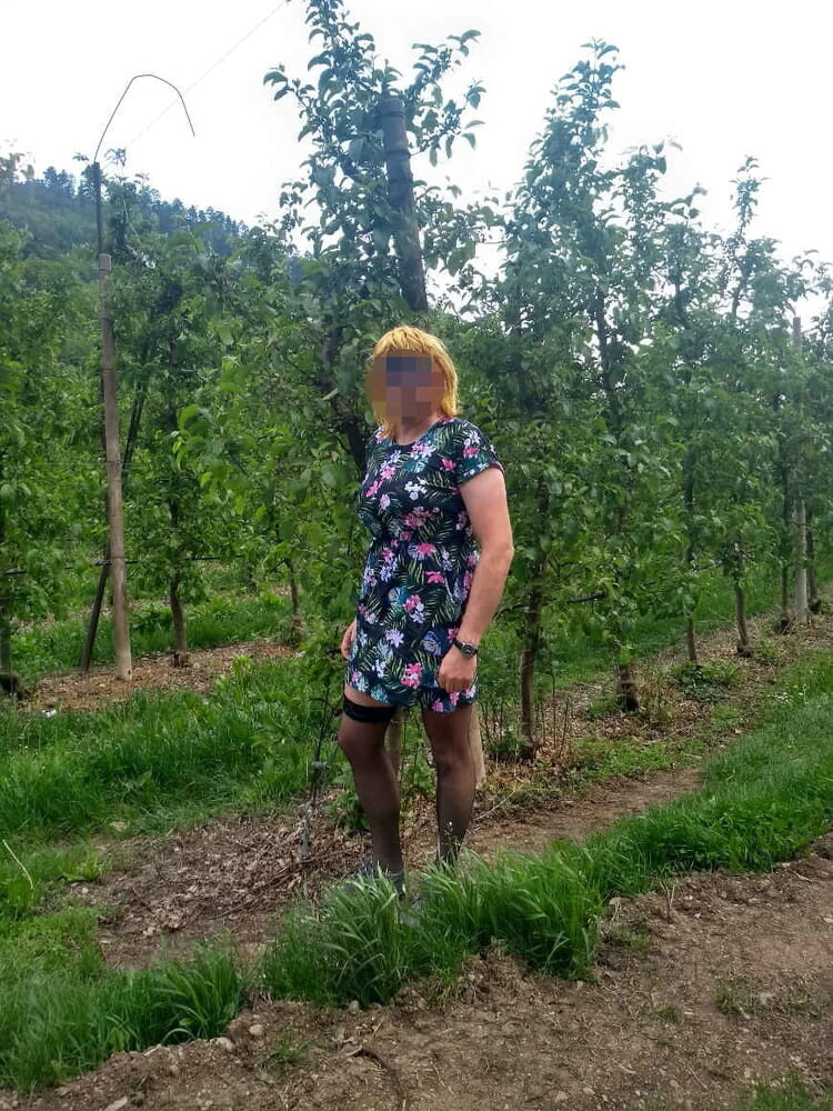 Me crossdressing outdoor public