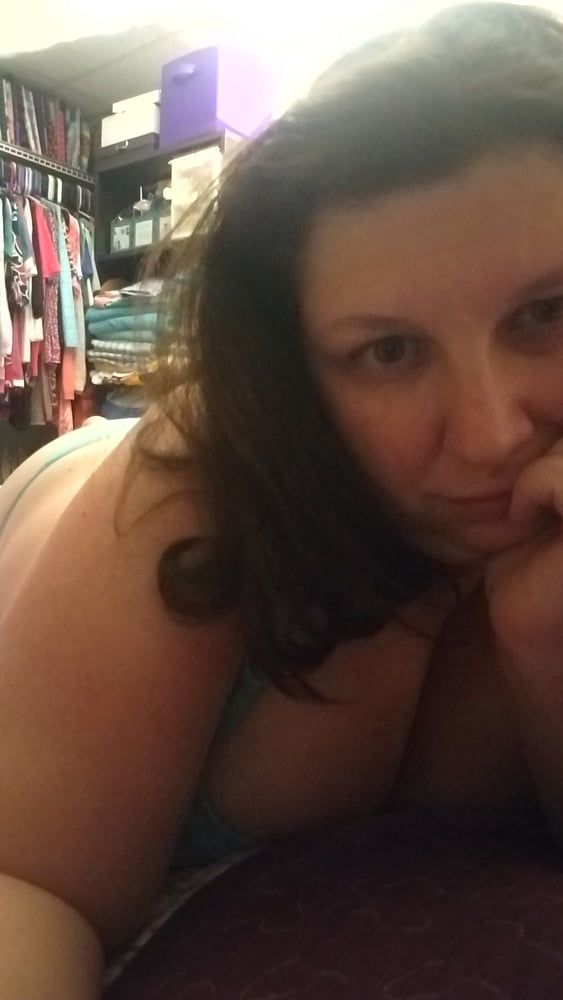 Blue lace panty tease  bored housewife milf bbw #5