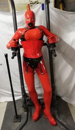 alison in rubber         