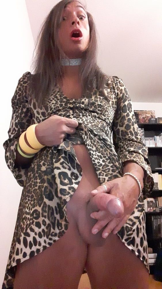 Sissy Tygra in leopard dress on 2019 octobre. #51