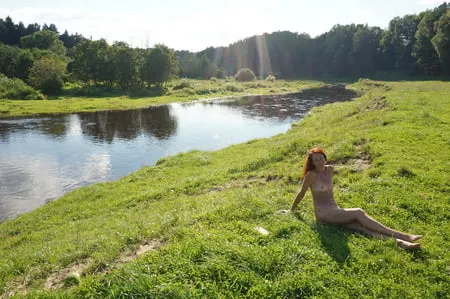 nude on the beach derzha river         