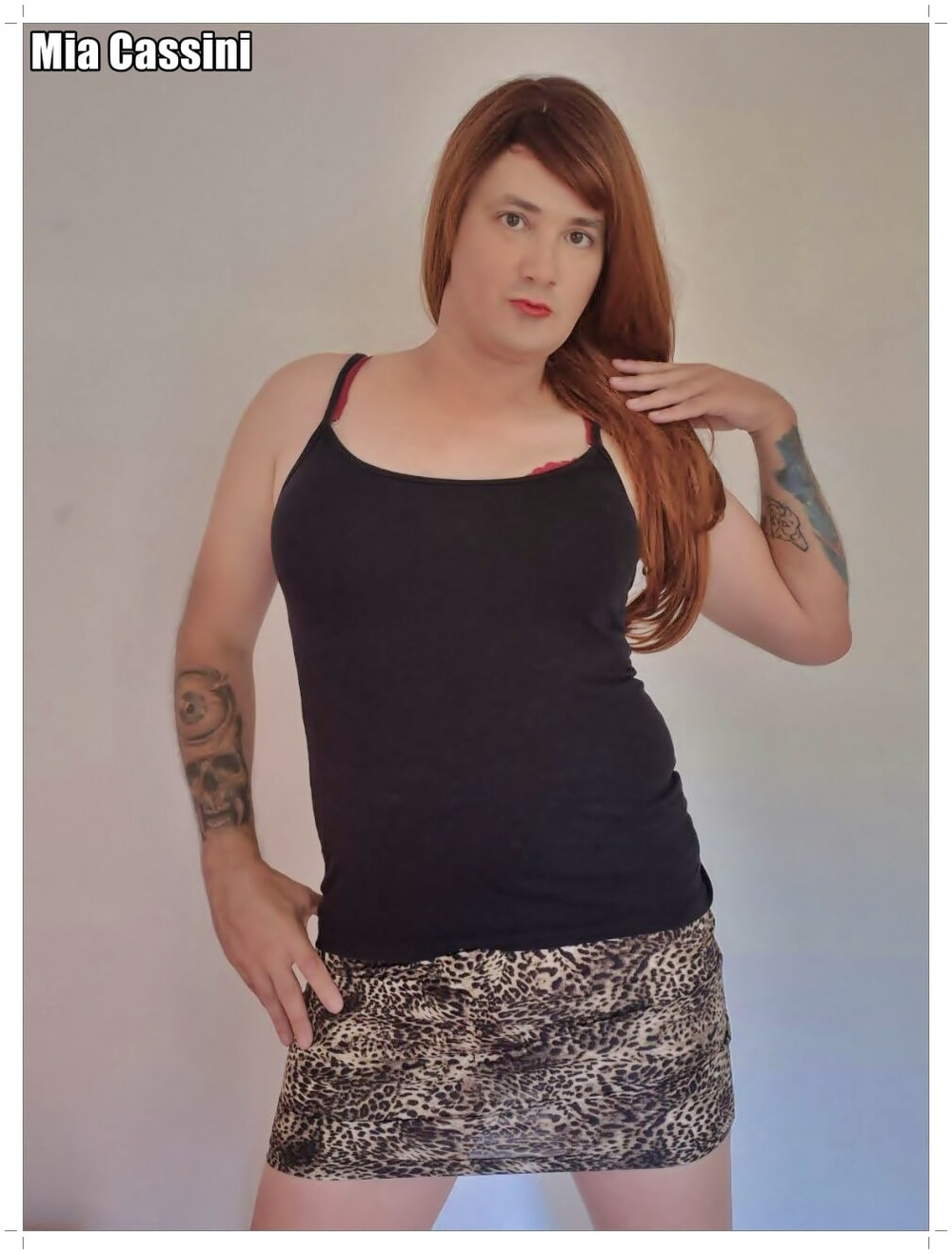 Leopard Miniskirt, different Tops #5