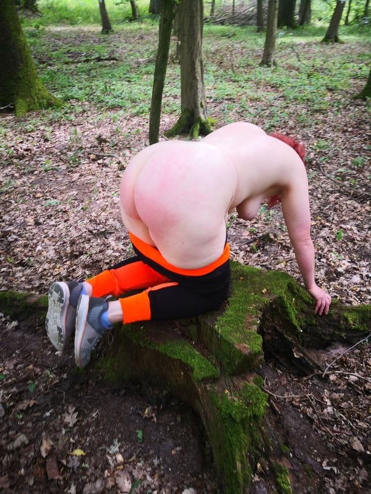 Bare naked tits and ass in the woods #9