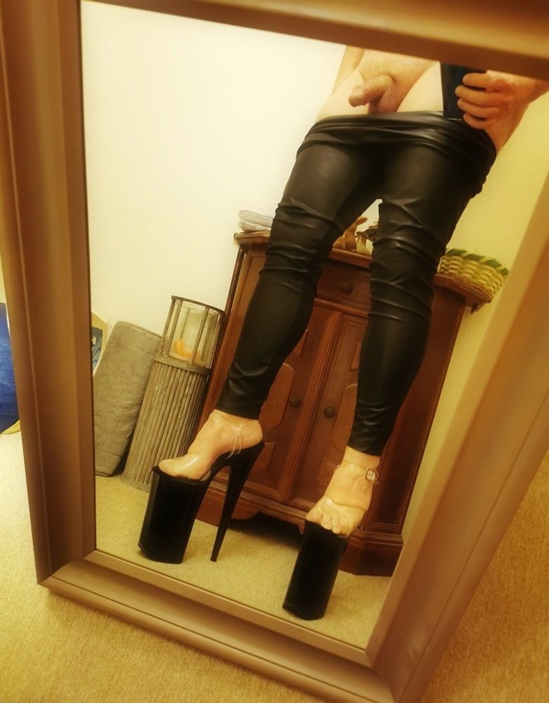 Mirror Play with Beyond Heels & Latex Leggings #19