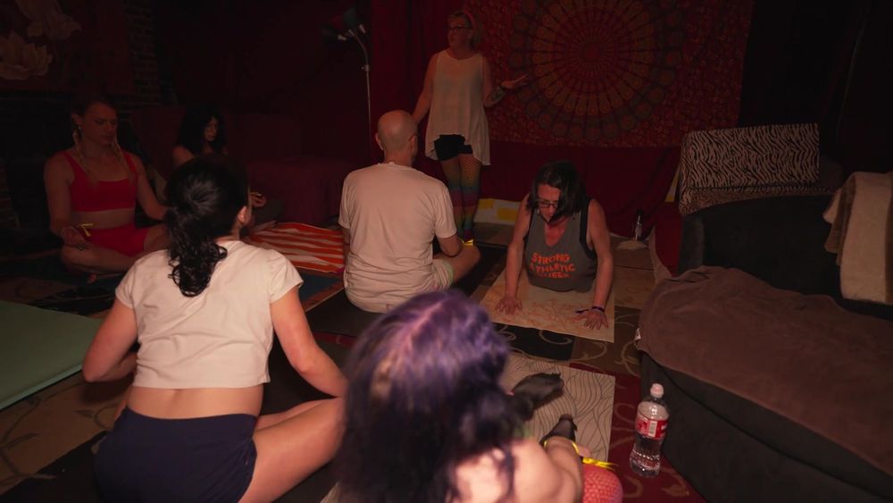 Lesbian Hot Yoga - Pools of Squirt - Queer Orgy