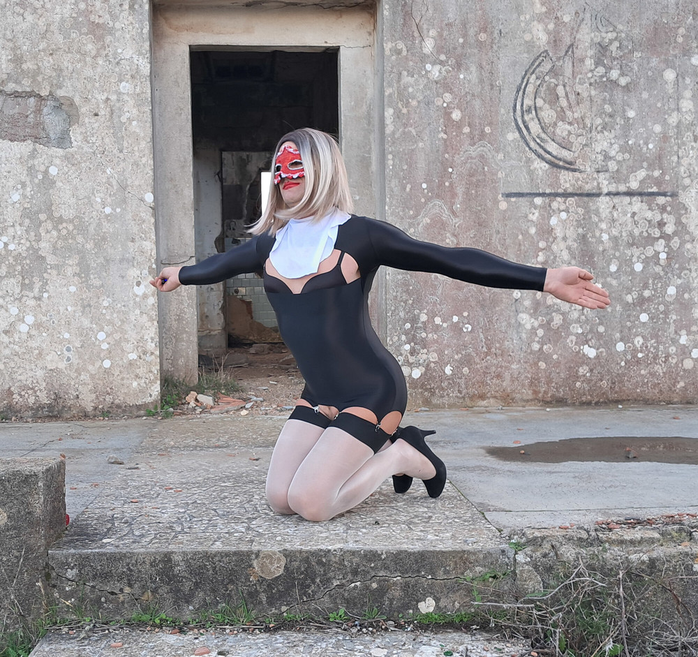 Kinky Perverted Nun in Nylon Stockings and High Heels #6