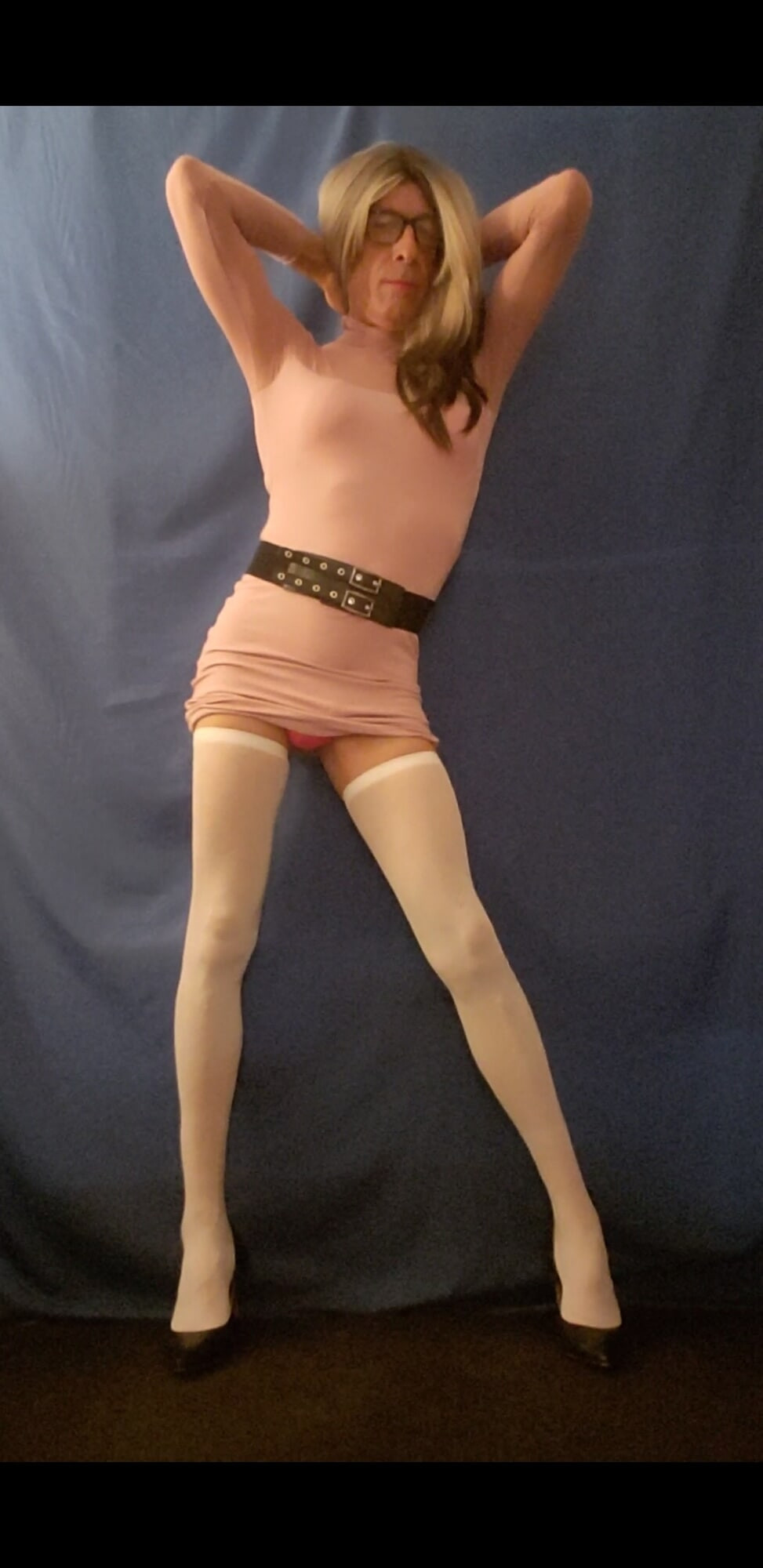 Sandy takes 2 cocks in in purple dress #2