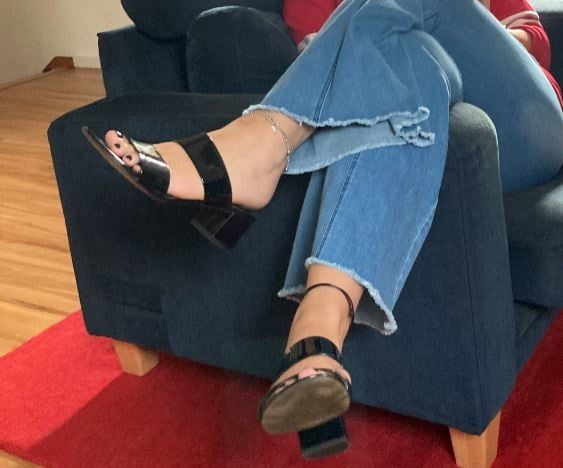 Black Patent Mules and Sexy Feet #10