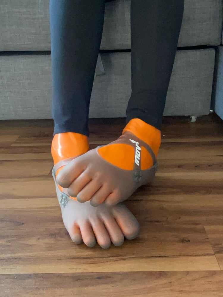 Orange Latex Toe Socks and EvoSkins #13