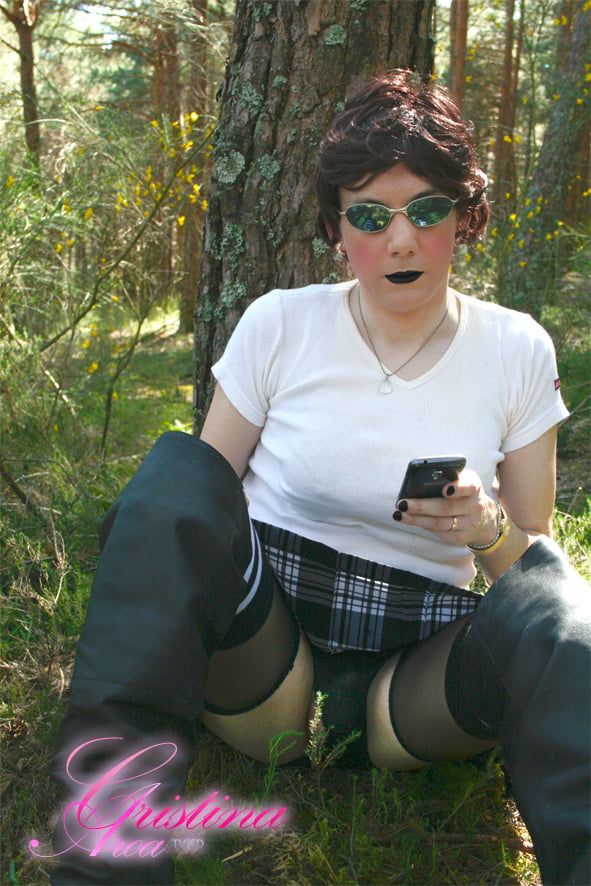 Sissy bitch exposed in the woods #2