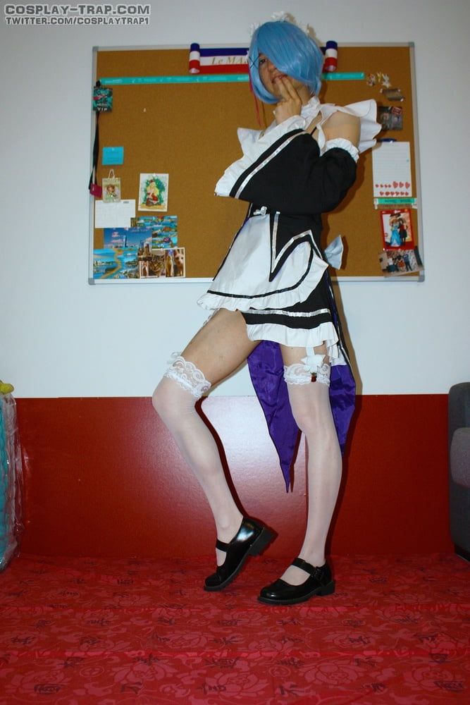 Crossdress cosplay Rem love anal and plugs