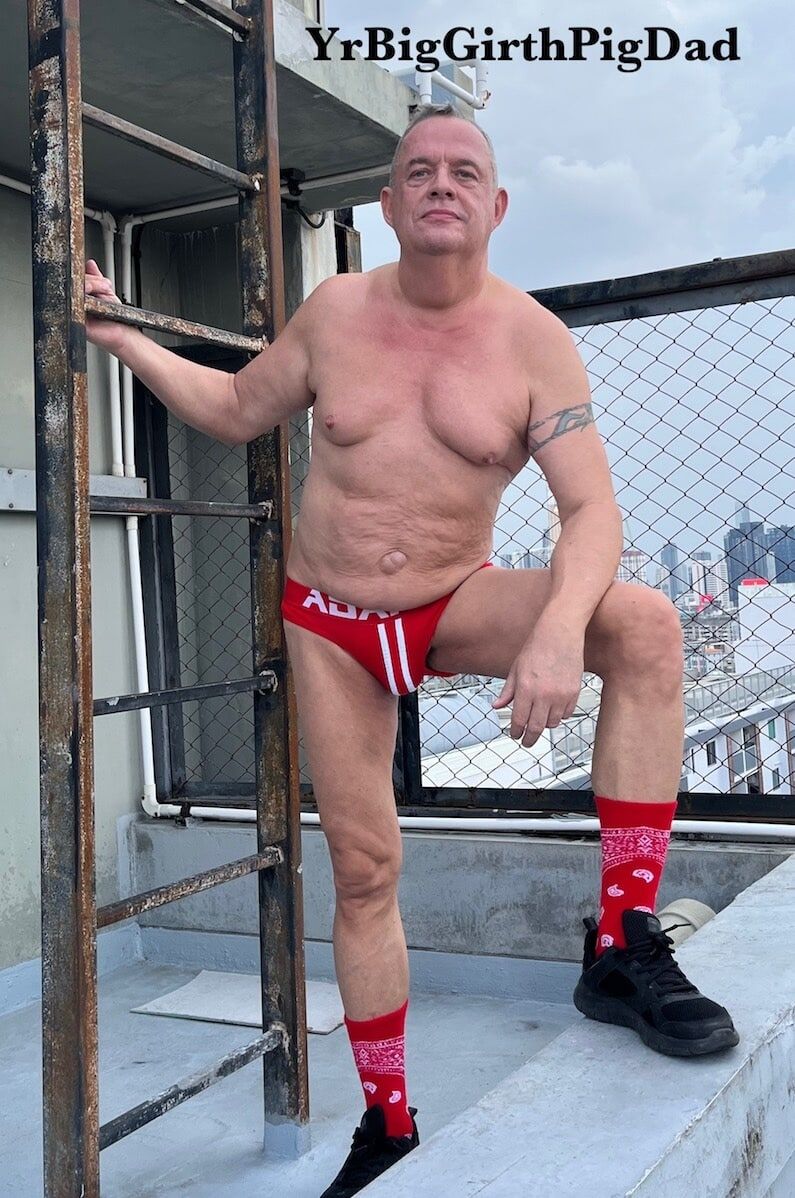 New Jockstrap collection on the roof of my condo. #18