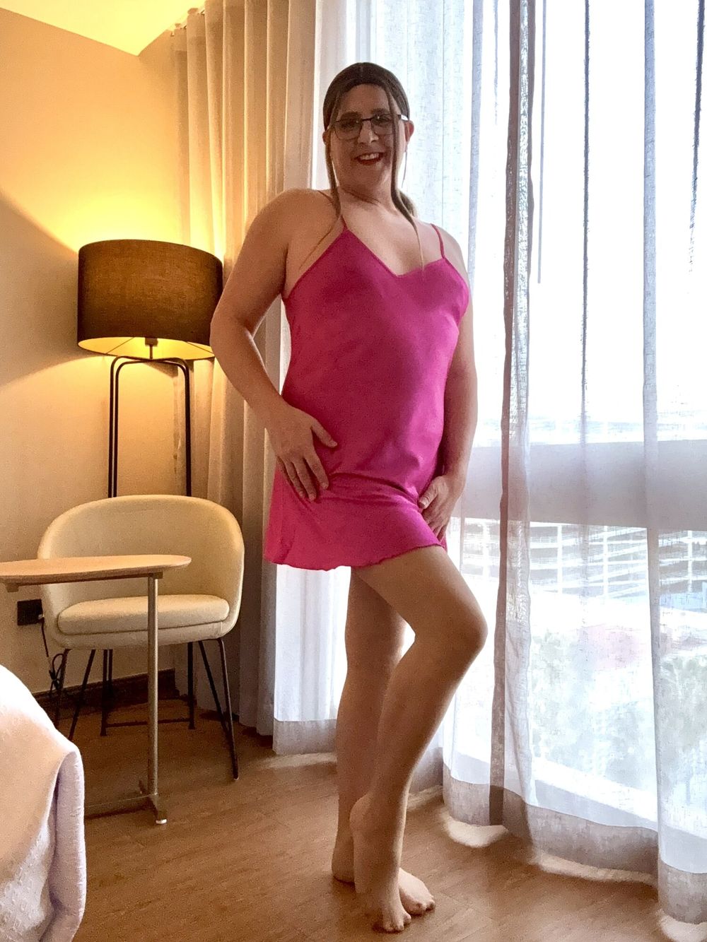 Pink Satin Nightie  #3